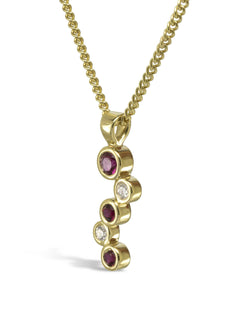 Water Bubbles Ruby and Diamond Pendant Pendant Pruden and Smith   