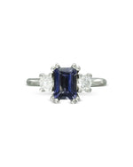 Dainty Diamond and Sapphire Engagement Ring Ring Pruden and Smith   