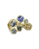 Water Bubbles Organic Sapphire and Aquamarine Ring Ring Pruden and Smith   