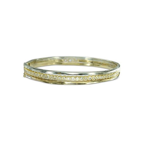 Bespoke Bangle 9ct Gold with Diamonds Bangle Pruden and Smith   