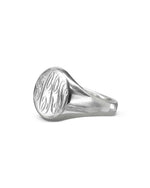 Hand Engraved Initials Signet Ring-White Gold Ring Pruden and Smith   