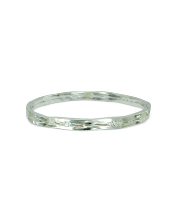 Trap Solid Silver and Diamond Bangle Bangle Pruden and Smith   