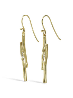 Trap Gold Diamond Drop Earrings Earrings Pruden and Smith   