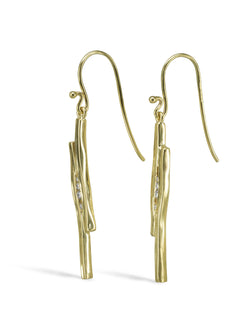 Trap Gold Diamond Drop Earrings Earrings Pruden and Smith   