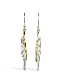 Trap Gold and Silver Diamond Drop Earrings Earrings Pruden and Smith   