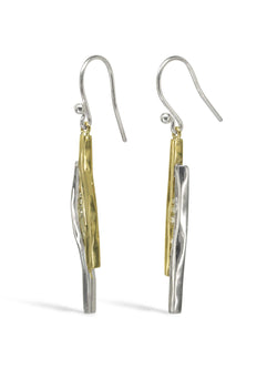 Trap Gold and Silver Diamond Drop Earrings Earrings Pruden and Smith   