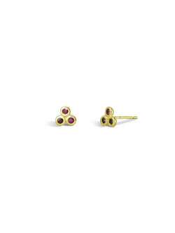 Trefoil 9ct Gold Gemstone Stud Earrings Earrings Pruden and Smith   