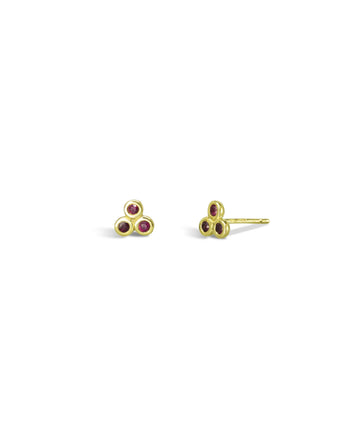 Trefoil 9ct Gold Gemstone Stud Earrings Earrings Pruden and Smith   