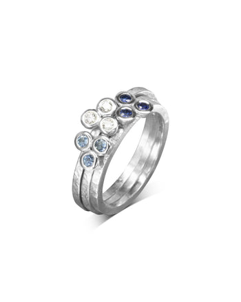 Trefoil White Gold Gemstone Ring Ring Pruden and Smith   