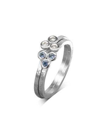 Trefoil White Gold Gemstone Ring Ring Pruden and Smith   