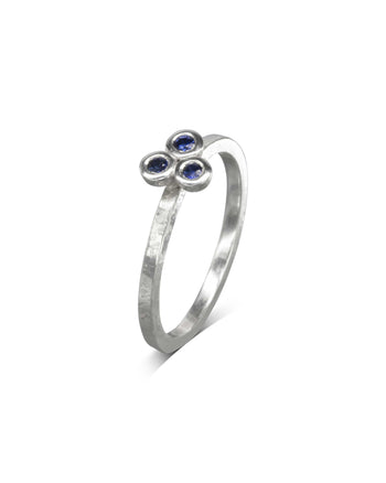 Trefoil White Gold Gemstone Ring Ring Pruden and Smith   