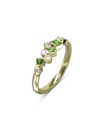 Water Bubbles Rocky Emerald Diamond Half Eternity Ring Ring Pruden and Smith   