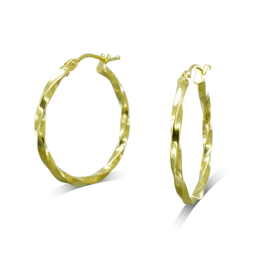 Twisted Hoop Earrings Earrings Pruden and Smith 9ct Yellow Gold 30mm  