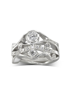 Wave Five Strand Unusual Diamond Ring Ring Pruden and Smith   