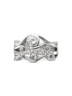 Wave Five Strand Unusual Diamond Ring Ring Pruden and Smith   