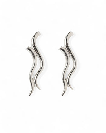 Two Strand Silver Stud Earrings Earrings Pruden and Smith   