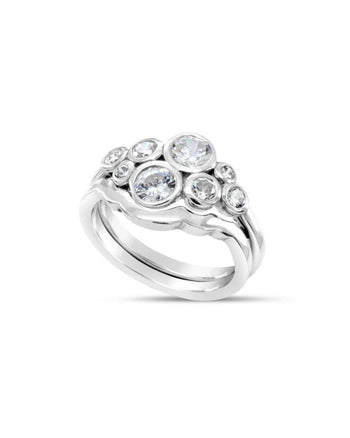 Water Bubbles Diamond Platinum Cluster Ring (Fitted Band Optional) Ring Pruden and Smith Platinum  