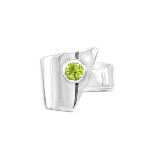 Wrap Round Silver Peridot Ring Ring Pruden and Smith Default Title  