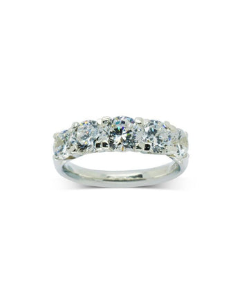 Four Claw Five Diamond Half Eternity Ring Ring Pruden and Smith 0.45ct-5mm approx.  