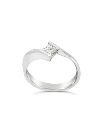 Flat Twist Princess Cut Diamond Engagement Ring Ring Pruden and Smith   