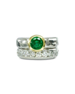 Emerald Two Tone Engagement Ring Ring Pruden and Smith   