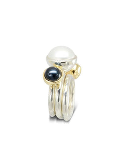 Silver Pearl Stacking Rings Ring Pruden and Smith   