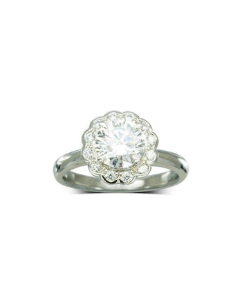 Scalloped Diamond Cluster Engagement Ring Ring Pruden and Smith   