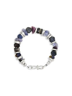 Rough Sapphire and Silver Discs Bracelet Bracelet Pruden and Smith   