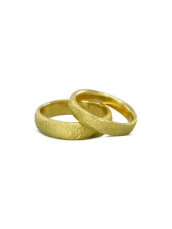 Textured Court Yellow Gold Wedding Band (3mm) Ring Pruden and Smith   