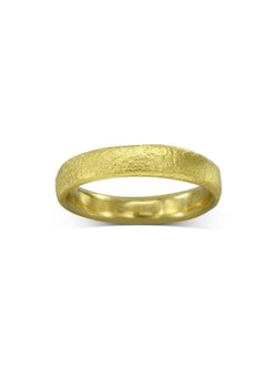 Textured Court Yellow Gold Wedding Band (3mm) Ring Pruden and Smith   