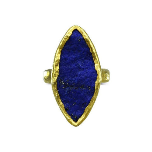 Lapis Lazuli Marquise Cut Dress Ring (25mm) Ring Pruden and Smith   