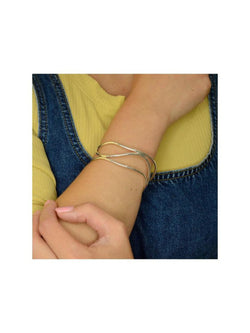 Three Strand Solid Silver Cuff Bangle Bangle Pruden and Smith   