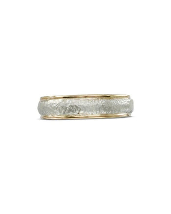 Textured Two Colour Wedding Band Ring Pruden and Smith   