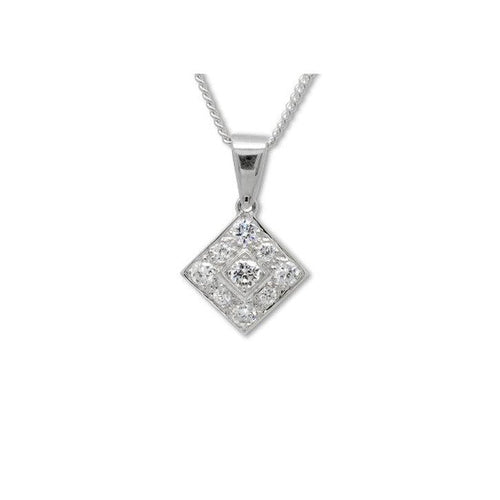 Square Cluster Diamond Pendant Pendant Pruden and Smith   