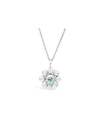 Flower Gemstone Pendant Pendant Pruden and Smith Blue Topaz  