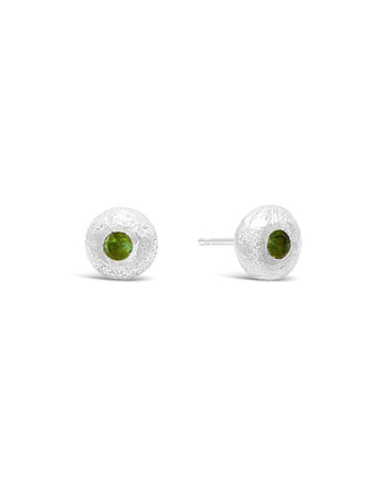 Nugget Studs with Green Tourmaline Earrings Pruden and Smith   