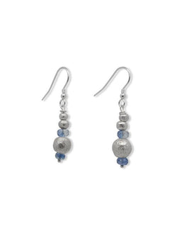 Nugget Silver and Gemstone Drop Earrings Earrings Pruden and Smith   