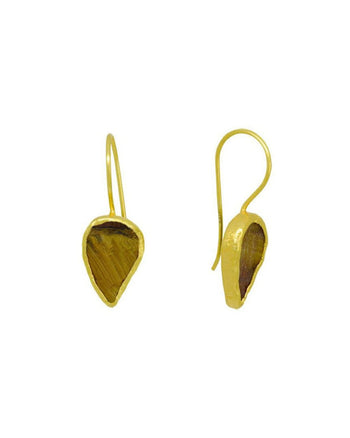 Tiger's Eye Drop Earrings Earrings Pruden and Smith   