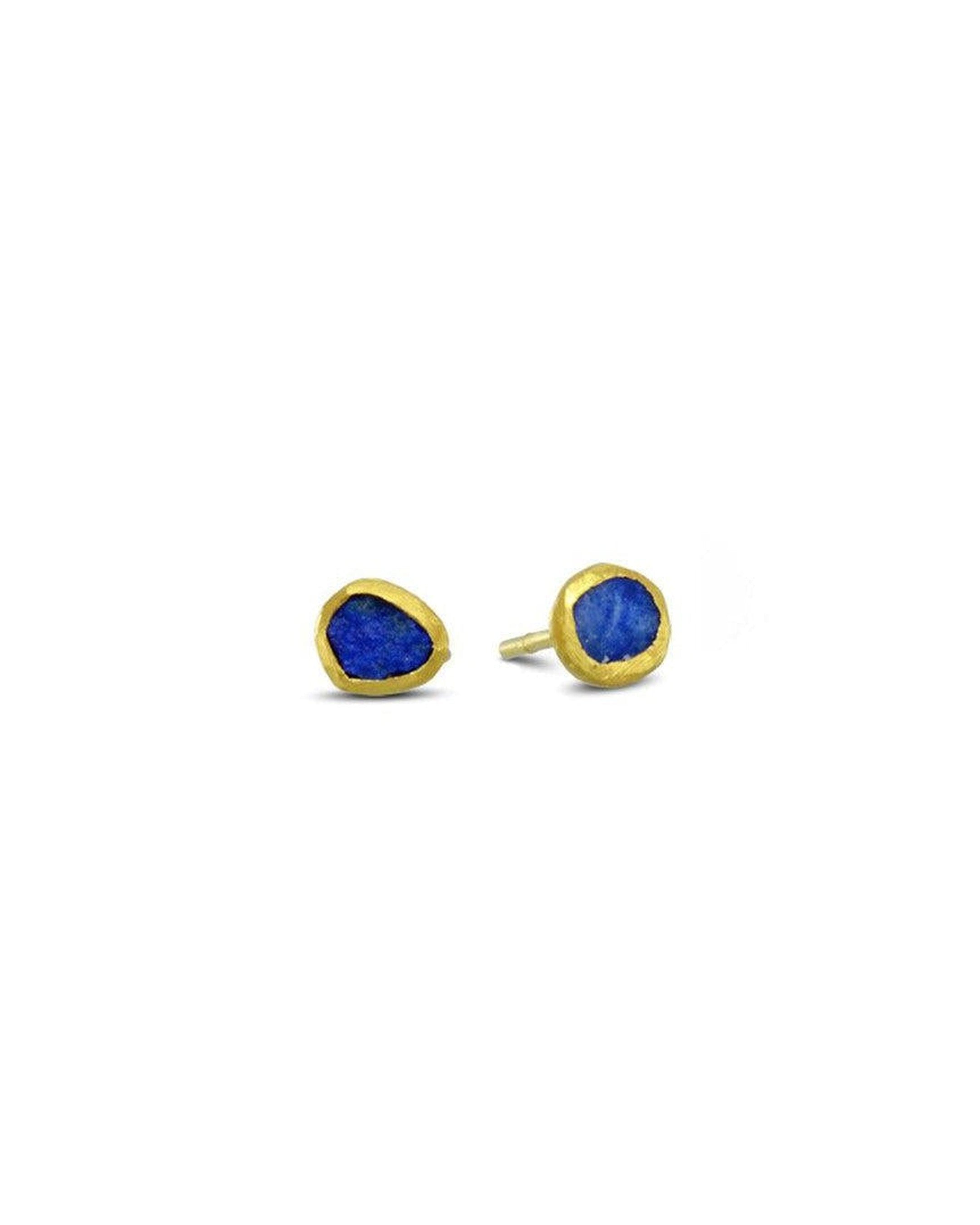 Lapis lazuli gold stud on sale earrings