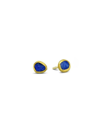 Lapis Lazuli Solid 18ct Gold Stud Earrings Earrings Pruden and Smith   