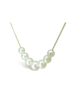 Seven Pearl 9ct Yellow Gold Necklace Necklace Pruden and Smith   