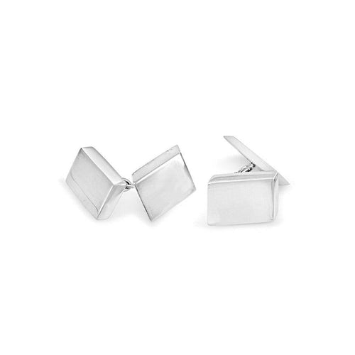 Heavyweight Rectangular Silver Cufflinks Cufflink Pruden and Smith   