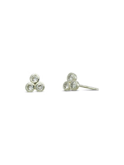Trefoil 9ct White Gold Diamond Stud Earrings Earrings Pruden and Smith   