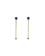 Gold Sapphire Drop Earrings Earrings Pruden and Smith   