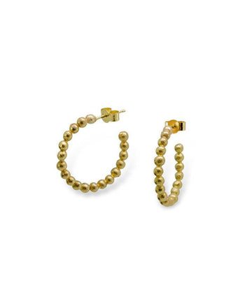Nugget Hoop 9ct Gold Hoop Earrings Earrings Pruden and Smith   