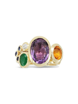 Amethyst, Citrine, Diamond and Sapphire Stacking Ring Set Ring Pruden and Smith Default Title  
