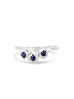 Water Bubbles Swirl Sapphire and Diamond Ring Ring Pruden and Smith   