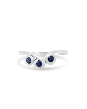 Water Bubbles Swirl Sapphire and Diamond Ring Ring Pruden and Smith   