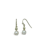 Akoya Pearl and Diamond White Gold Drop Earrings Earrings Pruden and Smith   