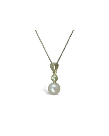 Akoya Pearl 9ct White Gold Diamond Pendant Pendant Pruden and Smith   